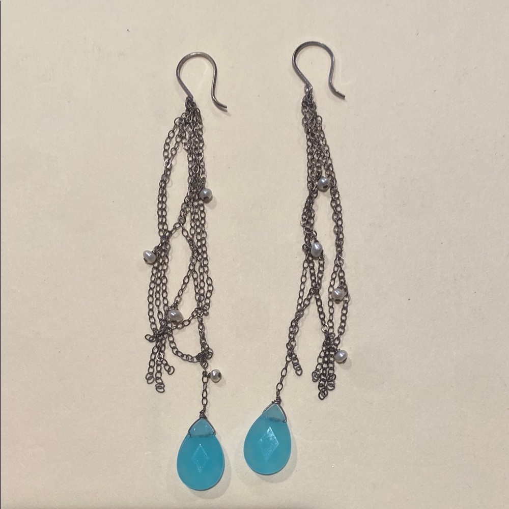 Elegant Blue Drop Earrings